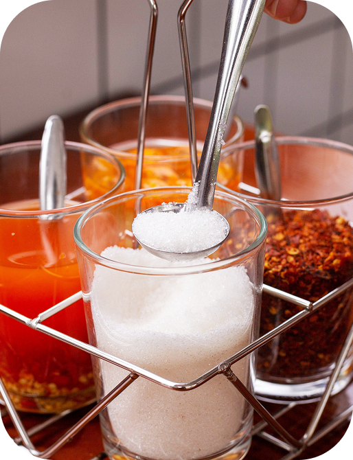 Thai Food Collage - Som Tum, Condiments, and Fried Chicken
